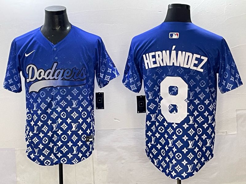 Men Los Angeles Dodgers #8 Hernandez Blue Nike 2025 MLB jersey 01->los angeles dodgers->MLB Jersey